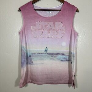 Star Wars Rock & Republic Tank Top Tatooine Twin Suns Luke Skywalker Size M